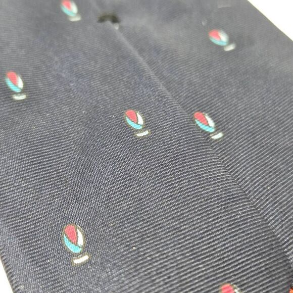 YVES SAINT LAURENT YSL SILK TIE BLUE GEOMETRIC FOULARD SATIN 3.5" X 55" - Picture 4 of 4